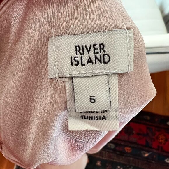 River Island Pink Satin Button Front Cami Top Women's Size 6 - Picture 3 of 11